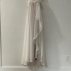 Elegant White Chiffon Maxi Skirt
